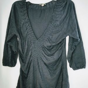 Anthropologie Ett:twa split ladder shirt gray LG